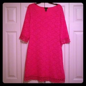 Hot Pink Lace Alfani Sheath Dress M